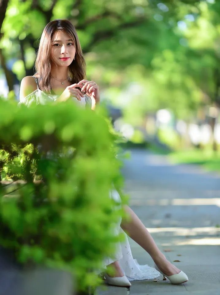 [Mzsock] NO.200 vivi Cao Yuanyuan suspender high-slit long skirt with high heels and beautiful legs street photography#[105P]-101