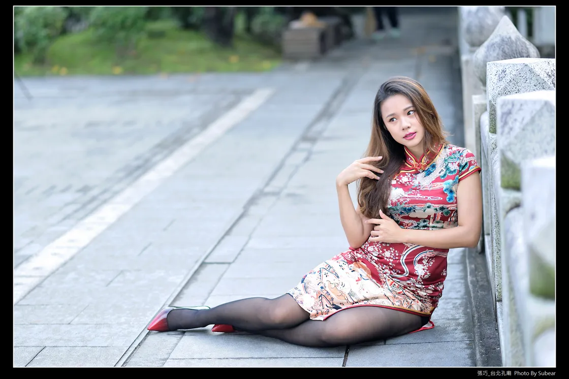 [Mzsock] NO.098 Zhang Qiao cheongsam black silk high heels beautiful legs street photography#[54P]-29